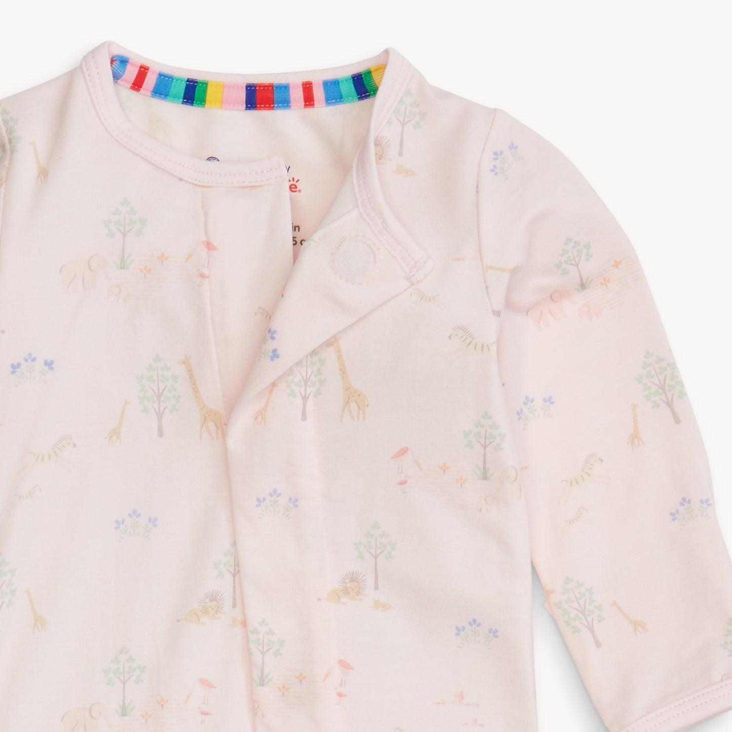 Serene Safari Pink Modal Convertible Coverall | 발싸개 겸용 자석 우주복