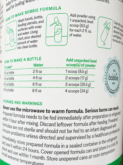 Bobbie Organic Infant Formula