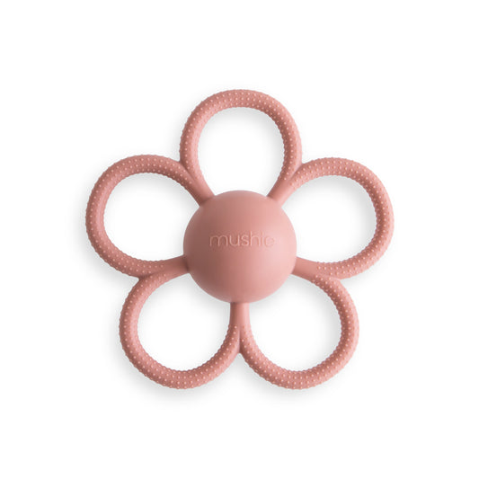 Daisy Rattle Teether - Dusty Rose | 딸랑이 치발기