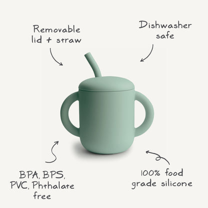Silicone Training Cup + Straw | 실리콘 트레이닝 컵 + 빨대