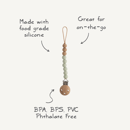 Silicone Pacifier Clip Eva - Blush
