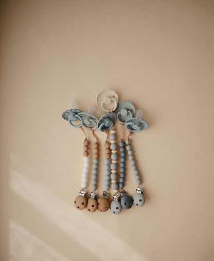 Silicone Pacifier Clip Eva - Blush