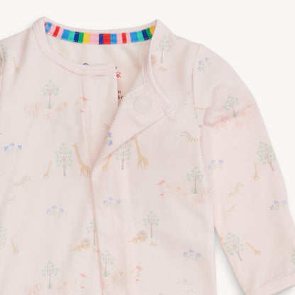 Serene Safari Pink Modal Convertible Coverall | 발싸개 겸용 자석 우주복