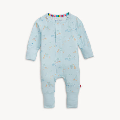 Serene Safari Blue Modal Convertible Coverall | 발싸개 겸용 자석 우주복