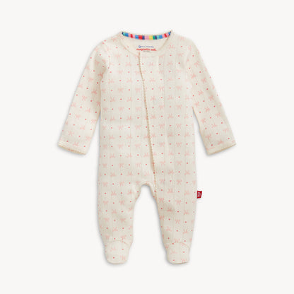 Magnetic Footie Pointelle - Heart & Bow